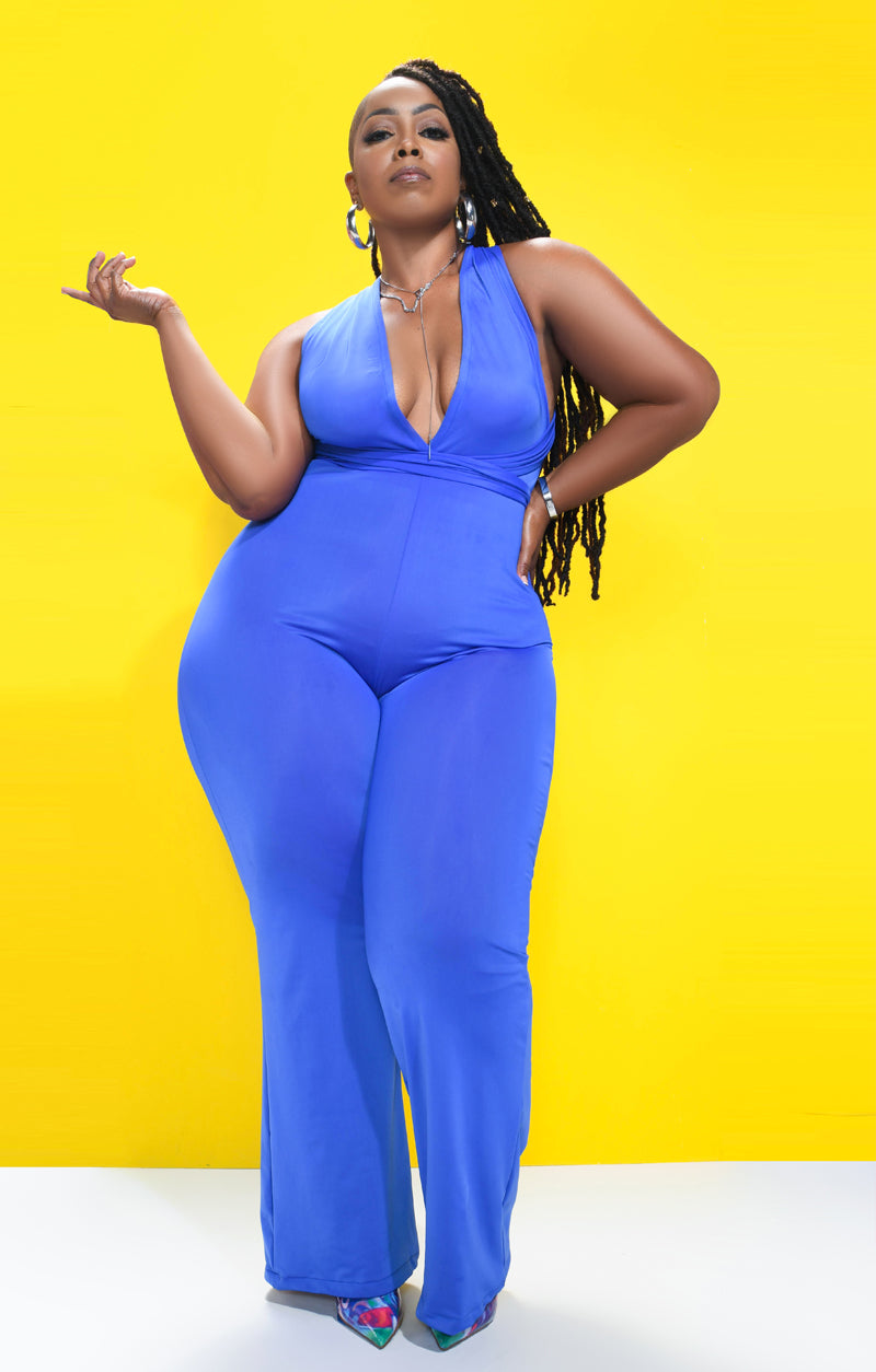Leave Them Speechless Jumpsuit - Blue